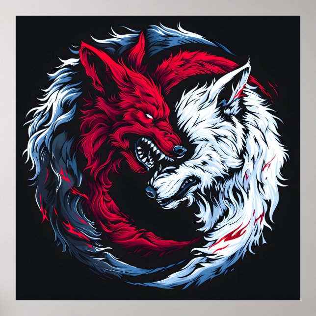 Dual Wild Lunar Wolf Poster (Front)