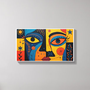 Duality in Bloom: A Symphony of Sight and Symbol Canvas Print