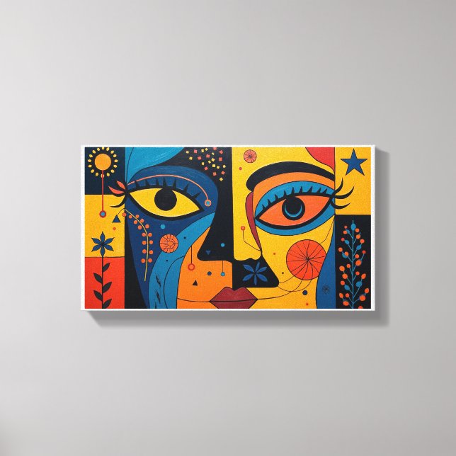 Duality in Bloom: A Symphony of Sight and Symbol Canvas Print (Front)
