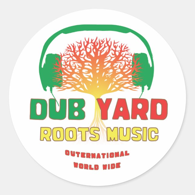 Dub Yard Roots Music Classic Round Sticker (Front)