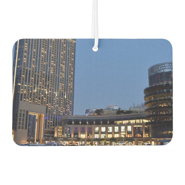 Dubai architecture at night car air freshener (Front)