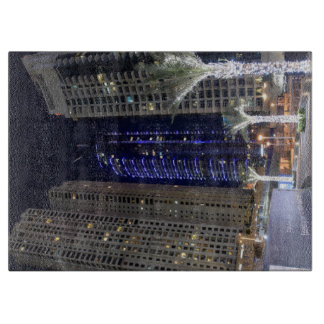 Dubai architecture at night cutting board