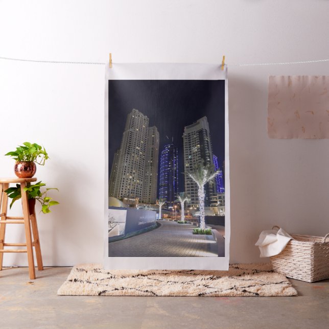 Dubai architecture at night fabric (In Situ)