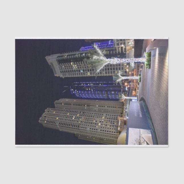 Dubai architecture at night tissue paper (Front)