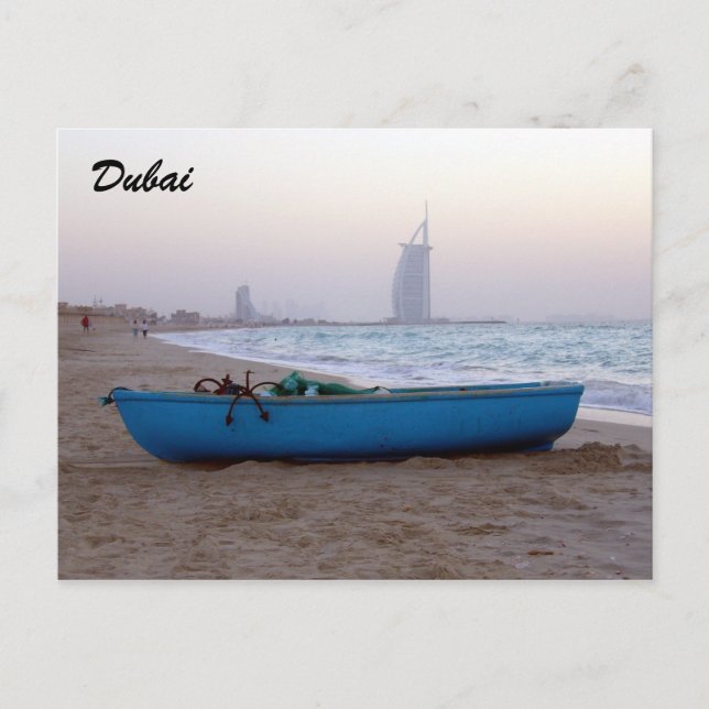dubai beach boat postcard (Front)
