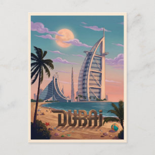 Dubai Beach Skyline Postcard