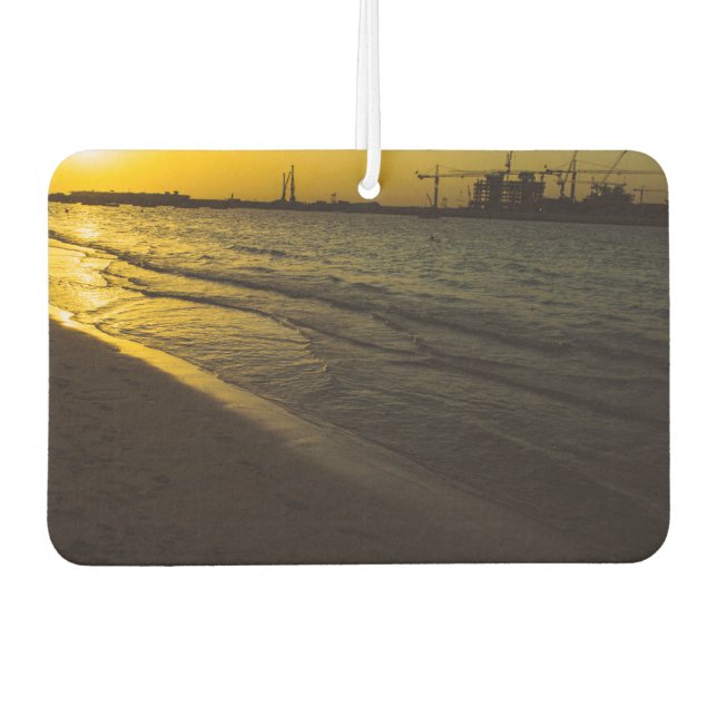 Dubai beach sunset car air freshener (Front)