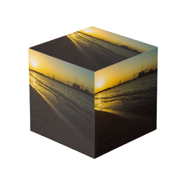 Dubai beach sunset cube (Front Angled)