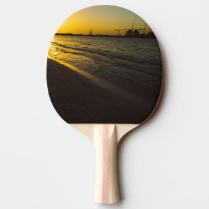 Dubai beach sunset ping pong paddle