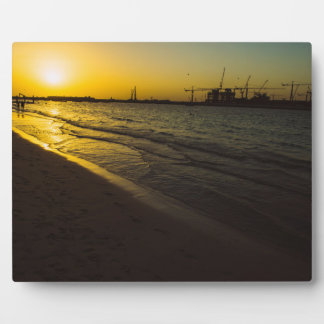 Dubai beach sunset plaque