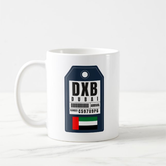 Dubai Boarding Pass - United Arab Emirates DXB Coffee Mug (Left)