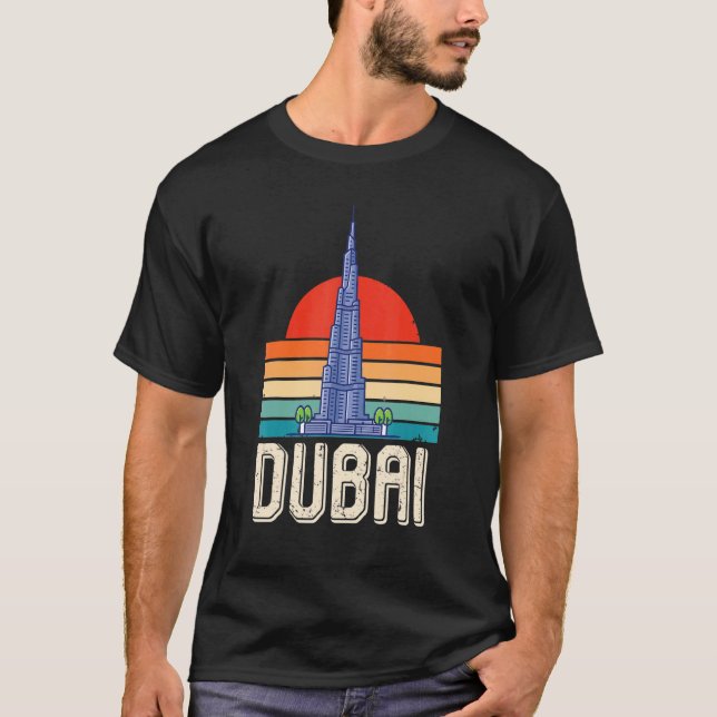Dubai Burj Khalifa United Arab Emirates Skyline T-Shirt (Front)