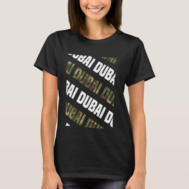 Dubai Camo Pattern Green Camouflage T-Shirt (Front)