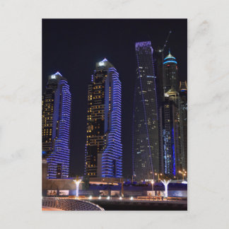 Dubai Cayan Tower at night Postcard