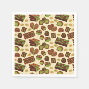 Dubai Chocolate Paper Napkins, Candy Dessert Napkin