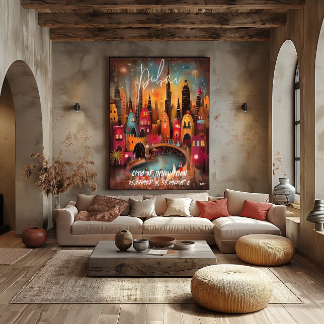 Dubai City of Innovation – Whimsical Skyline Poster (Creator Uploaded)