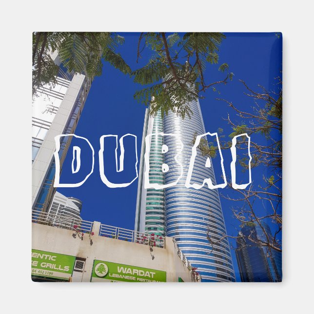 Dubai City Skyscraper Landscape Architecture Magnet (Front)