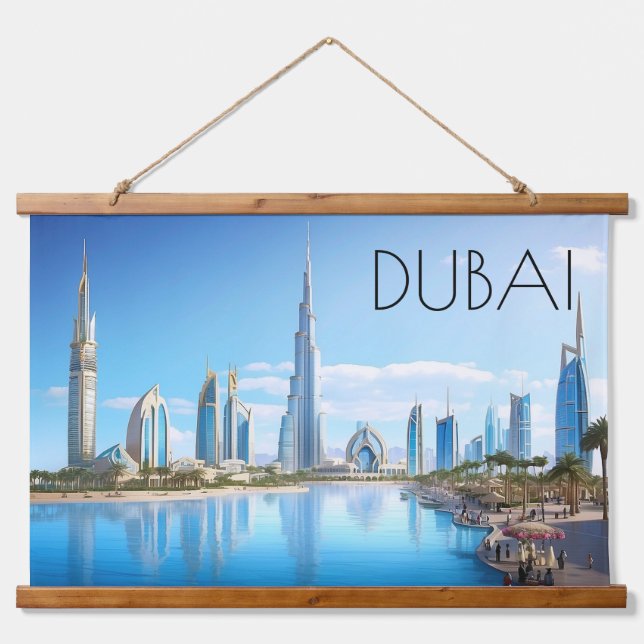 Dubai Cityscape Hanging Tapestry (Front)