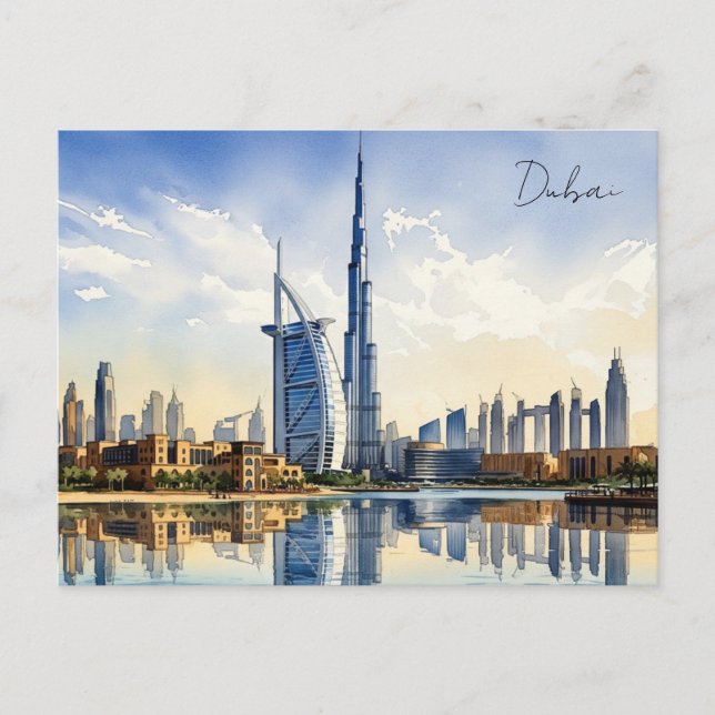 Dubai Cityscape UAE travel Postcard (Front)