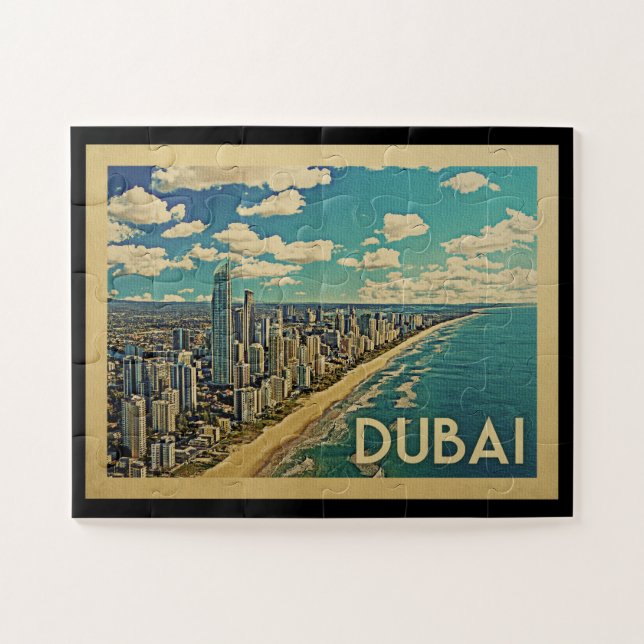 Dubai Coast Vintage Travel Jigsaw Puzzle (Horizontal)