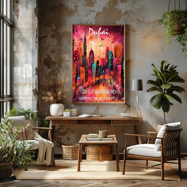 Dubai Contemporary Art in Vibrant Colors Poster (Creator Uploaded)