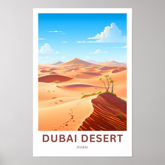Dubai Desert Dubai Travel Print (Front)