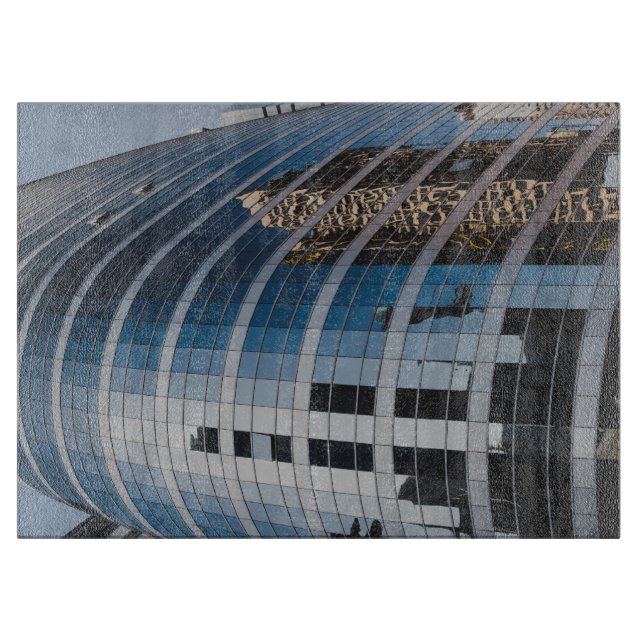 Dubai glass skyscraper cutting board (Front)