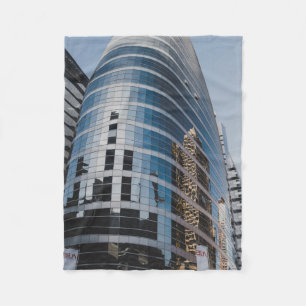 Dubai glass skyscraper fleece blanket