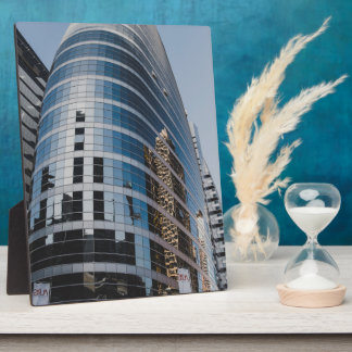 Dubai glass skyscraper plaque