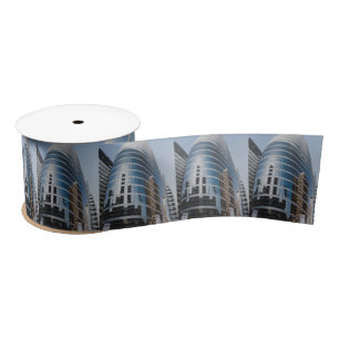 Dubai glass skyscraper satin ribbon