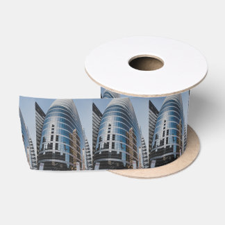 Dubai glass skyscraper satin ribbon