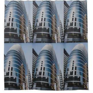 Dubai glass skyscraper shower curtain