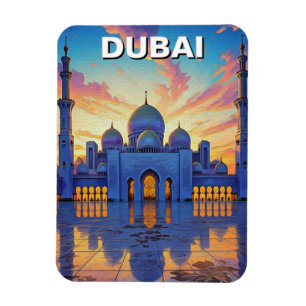 Dubai Grand Mosque UAE Sunset Magnet