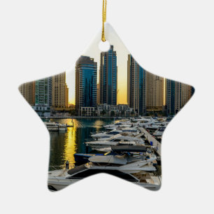 Dubai High-rise Buildings of Dubai Ceramic Tree Decoration