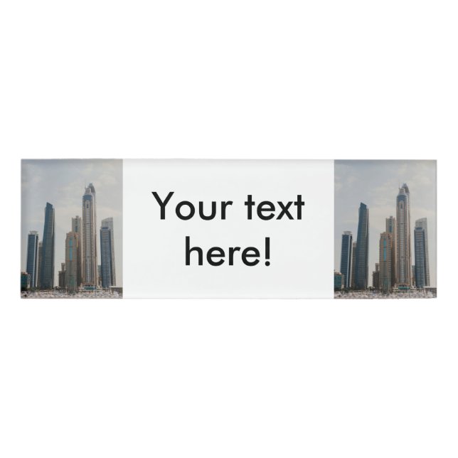 Dubai Marina architecture Name Tag (Front)