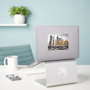 Dubai Marina City UAE Skyline Vintage Panorama