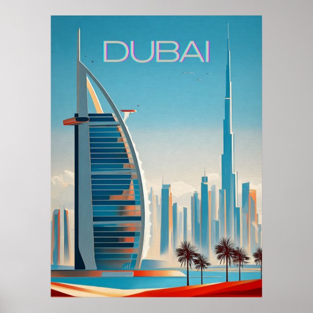 Dubai Modern Contemporary Skyline Wall Art Travel (Front)