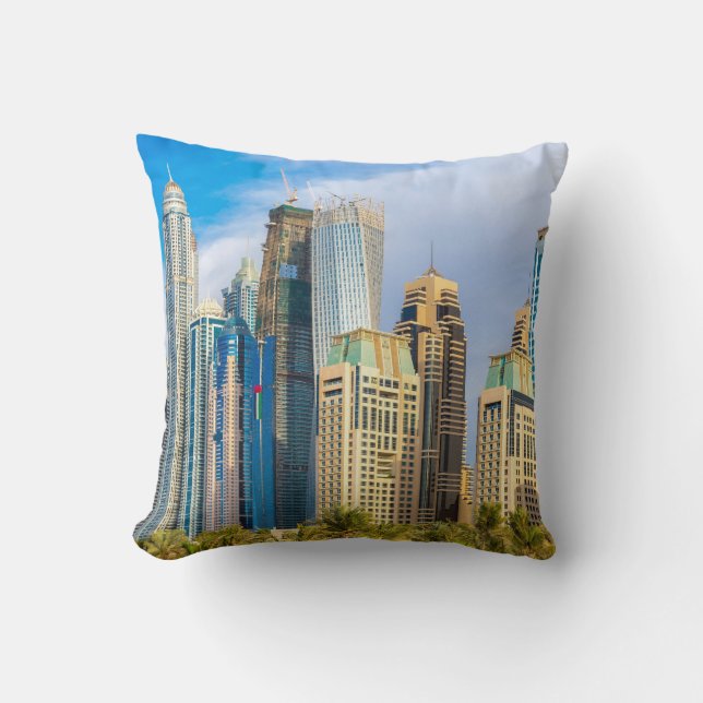 Dubai modern skyscrapers Corniche Cushion (Front)