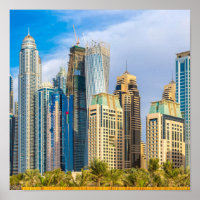 Dubai modern skyscrapers Corniche