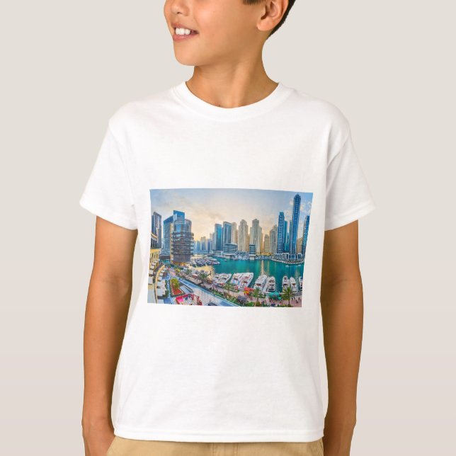 Dubai modern skyscrapers Corniche T-Shirt (Front)