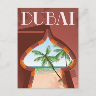 Dubai Palace Travel poster Postcard