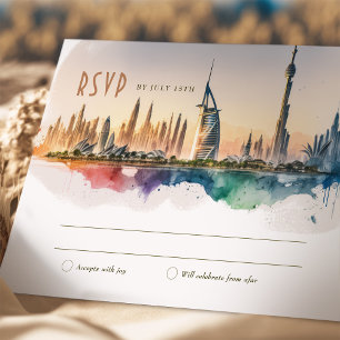 Dubai RSVP Wedding Insert Destination UAE Invitation