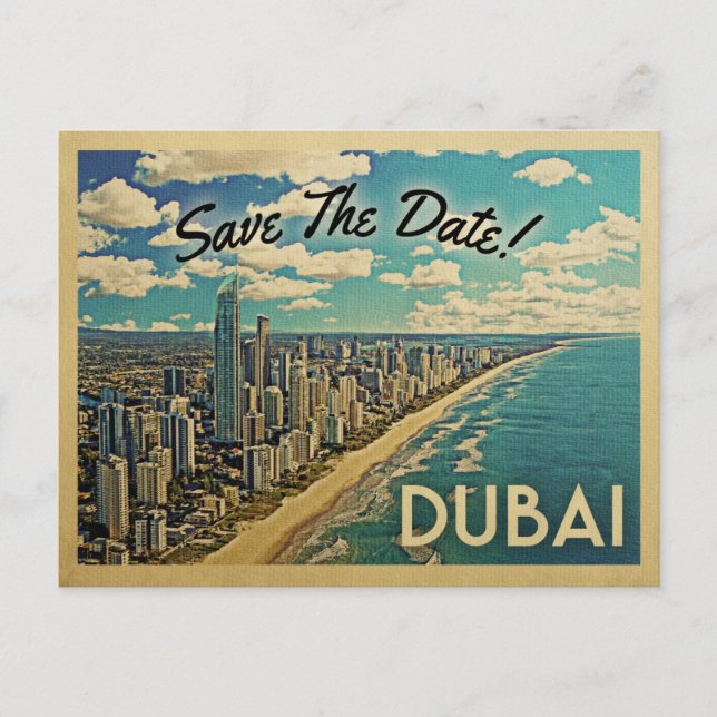 Dubai Save The Date Vintage Postcards (Front)