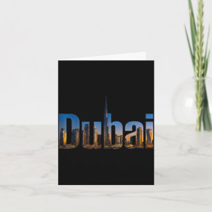 Dubai skyline burj khalifa cityscape travel card