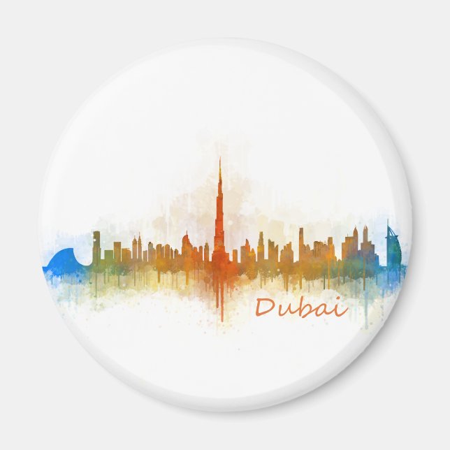 Dubai Skyline Cityscape Emirates v3 Magnet (Front)