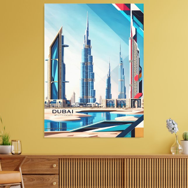 Dubai Skyline Dream Canvas Print (Insitu(LivingRoom))