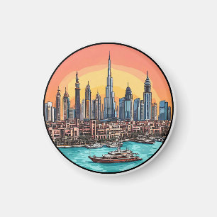🏙️ Dubai Skyline Magnet City Travel Gift ✨