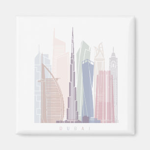 DUBAI SKYLINE POSTER PASTEL MAGNET