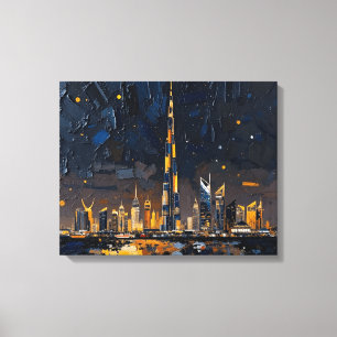 Dubai Skyline Premium Wrapped Canvas Modern City