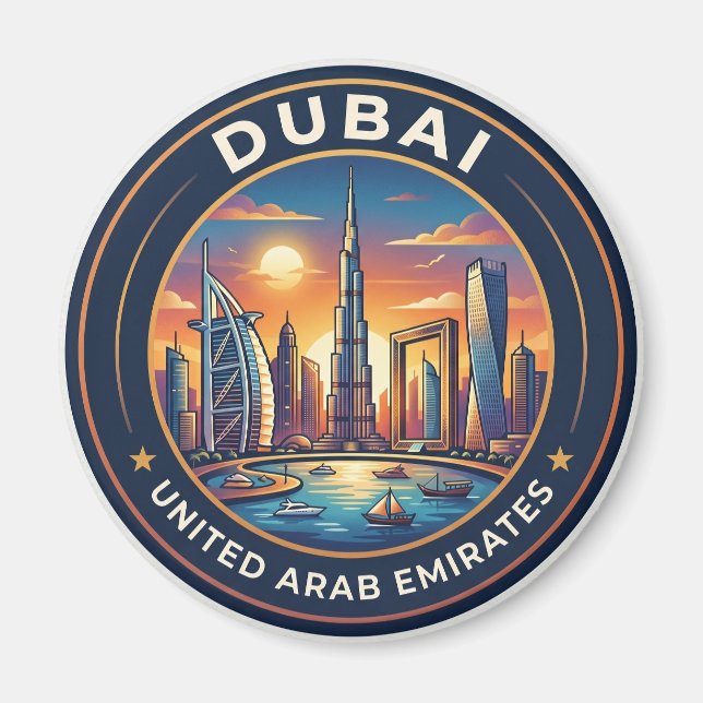 Dubai Skyline United Arab Emirates Magnet (Front)